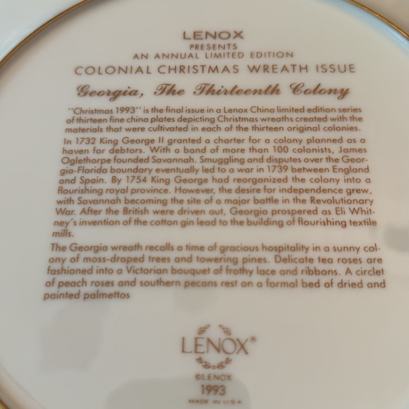 ✨1993✨Lenox Annual Limited Edition - Picture 3 of 3